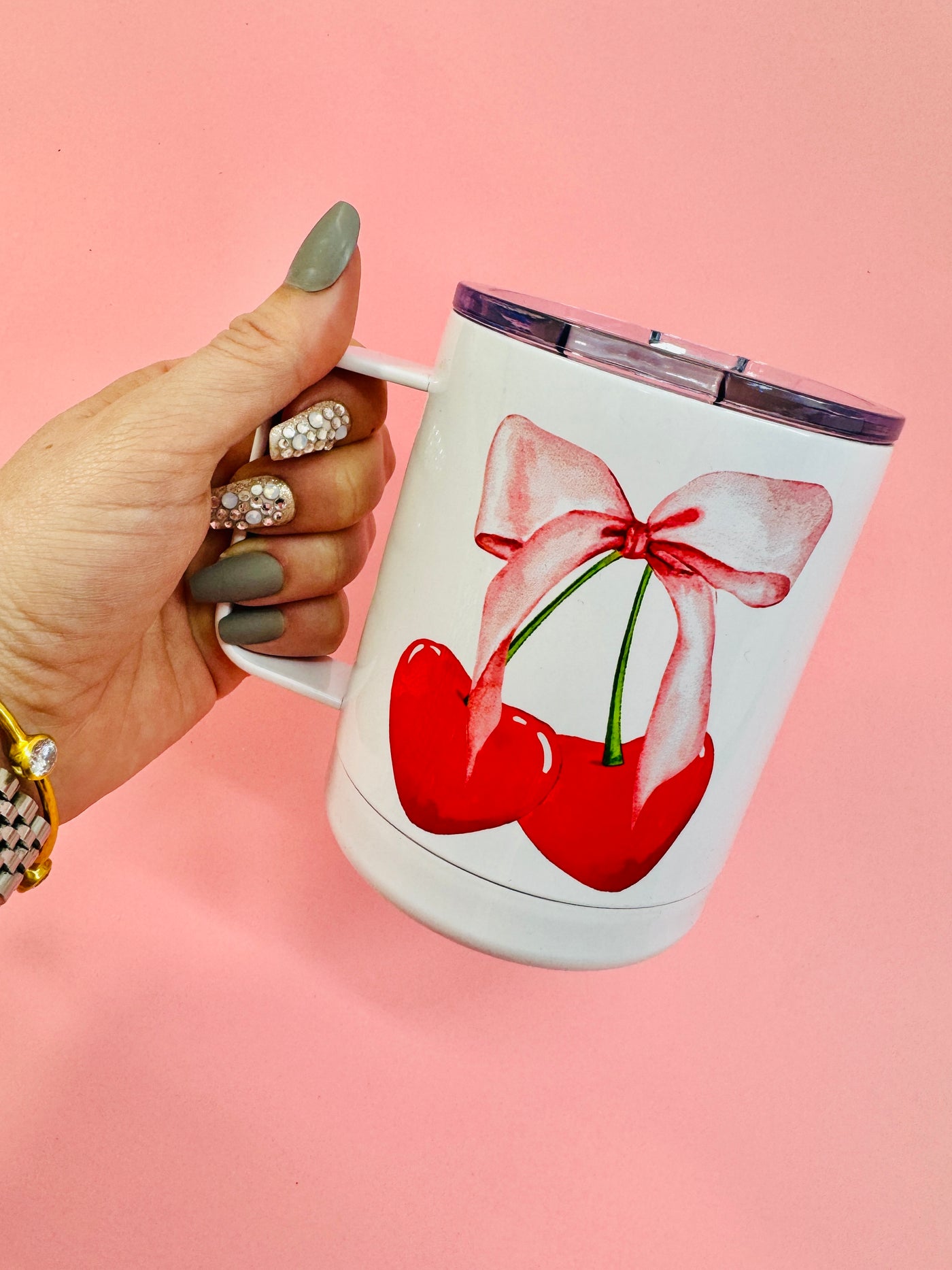 Cherry Bow Coquette Travel Cup