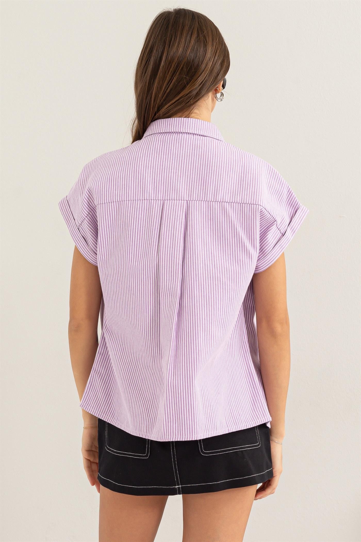 The Kendra Pin Stripe Denim Shirt