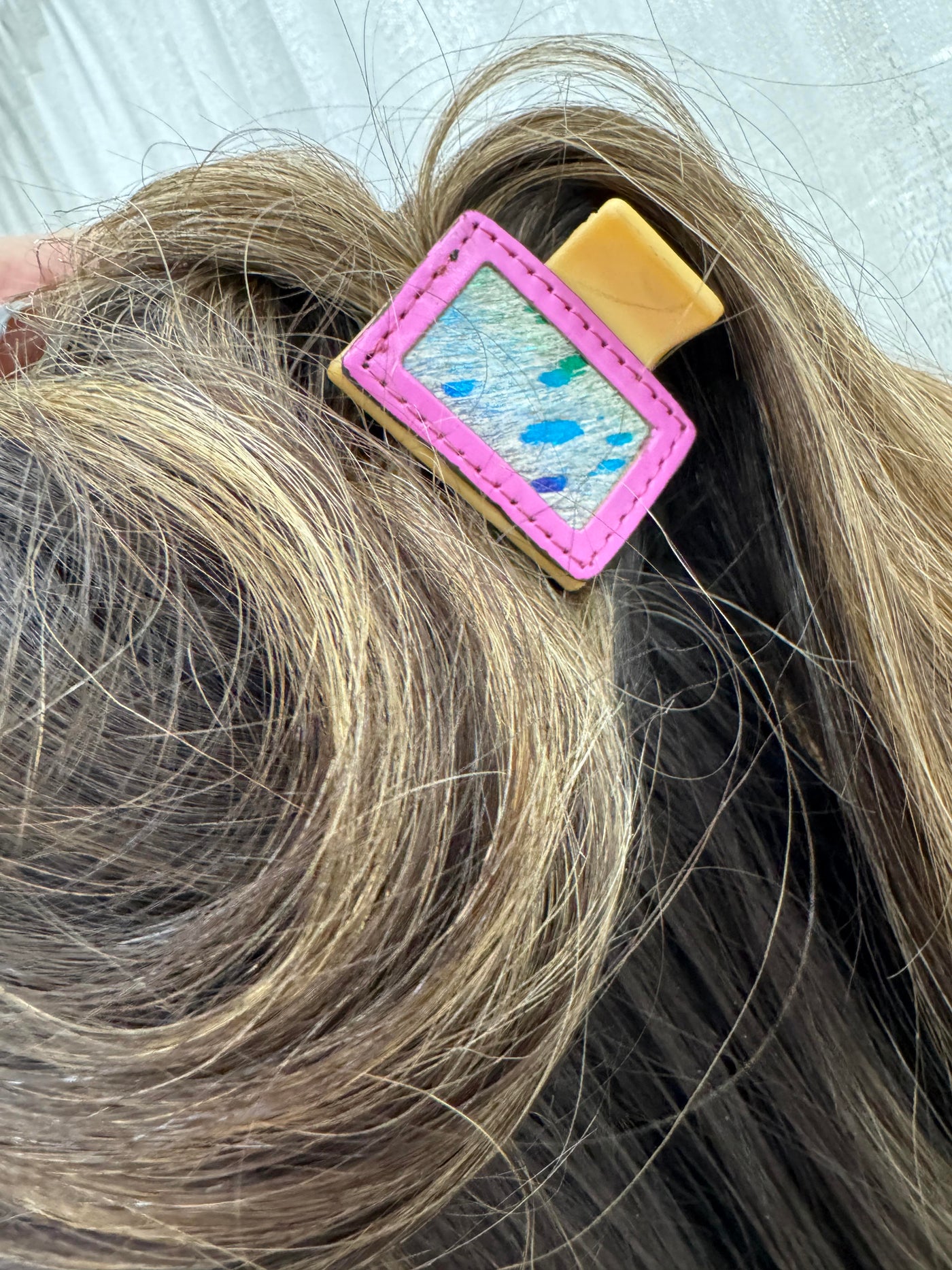 Pink & Rainbow Hair On Hide Hair Clip