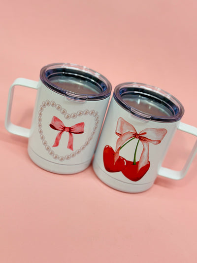 Cherry Bow Coquette Travel Cup