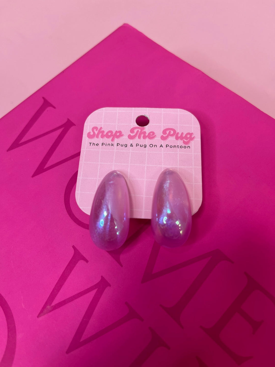 Rosy Pink Resin Drop Earrings