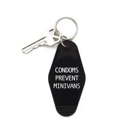 Condoms Prevent Minivans Keychain