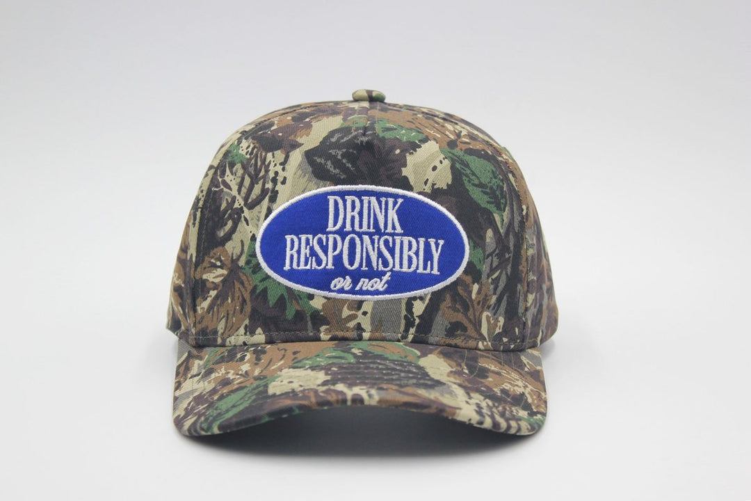 Drink Responsibly Camo Trucker Hat