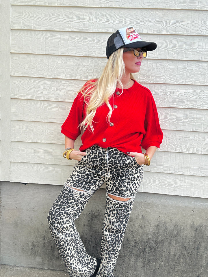 Early Mornings Button-Up Top