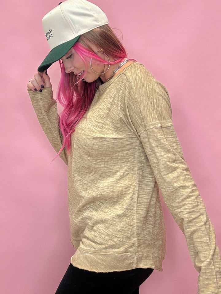 The Lauren Raw Edge Detail Top