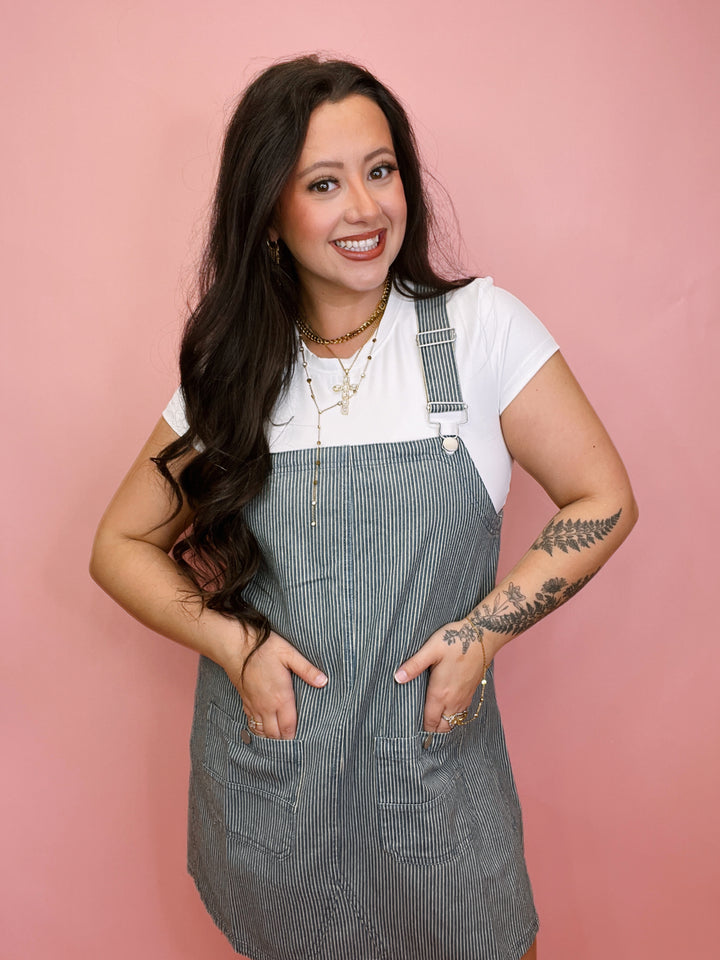 The Sunlit Stripe Overall Dress