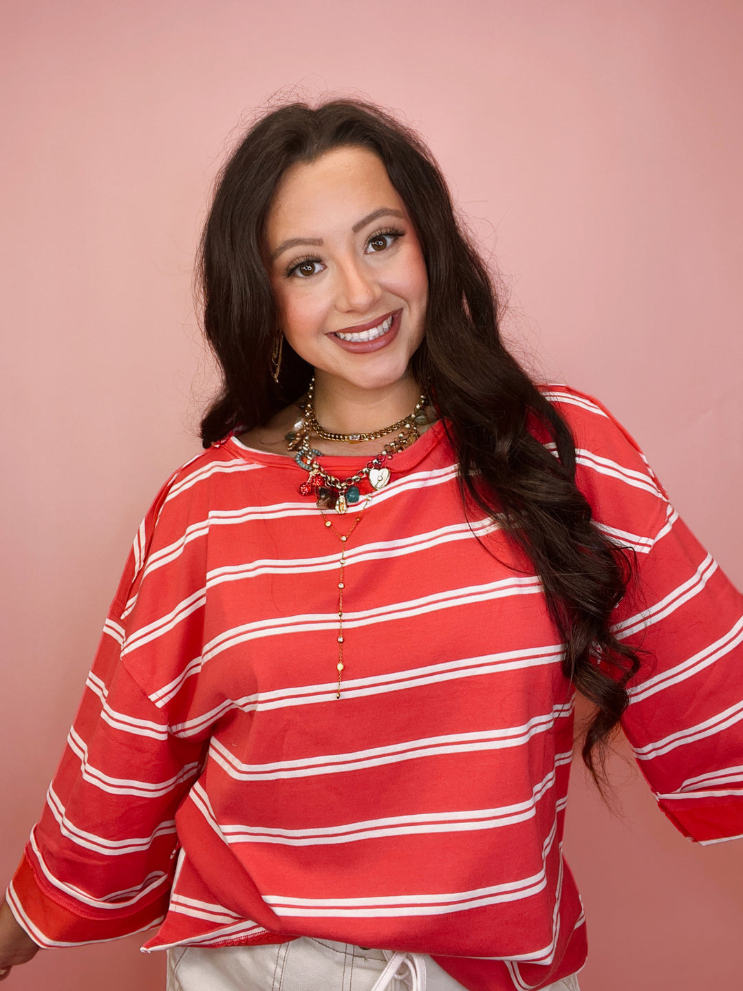 Seams & Sunshine Striped Knit Top