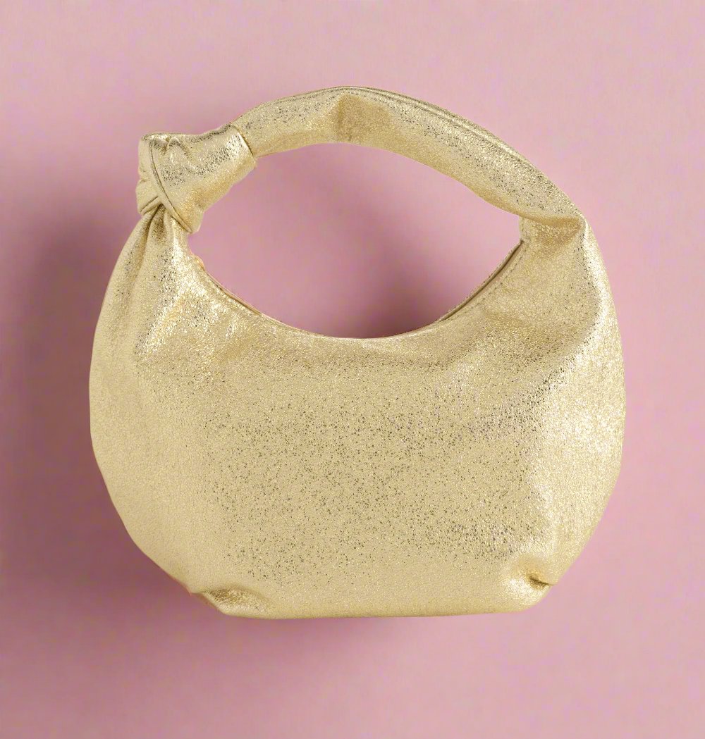 The Chrissy Knotted Metallic Top Bag