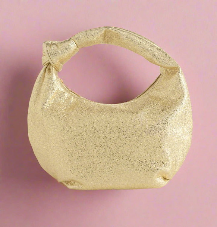 The Chrissy Knotted Metallic Top Bag