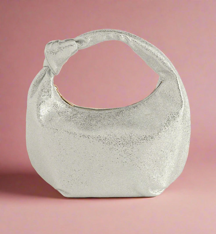 The Chrissy Knotted Metallic Top Bag