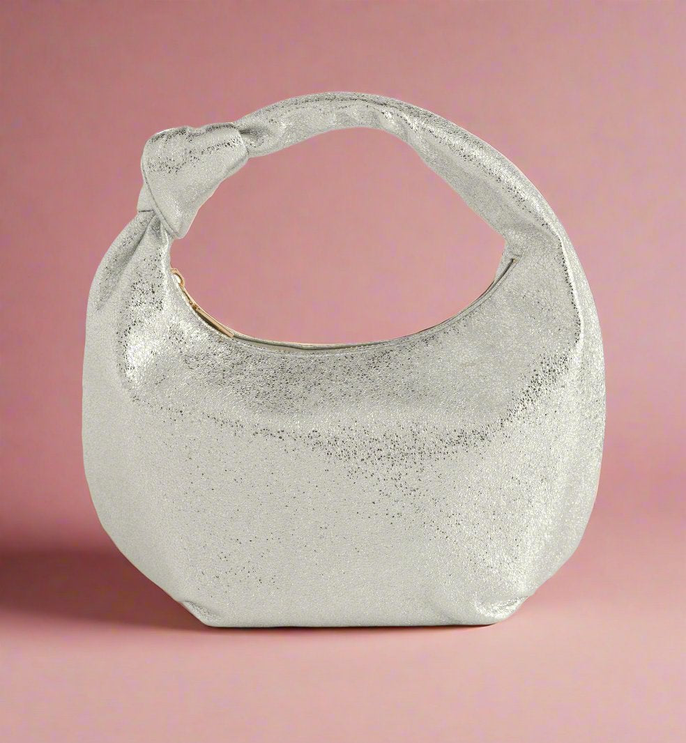 The Chrissy Knotted Metallic Top Bag