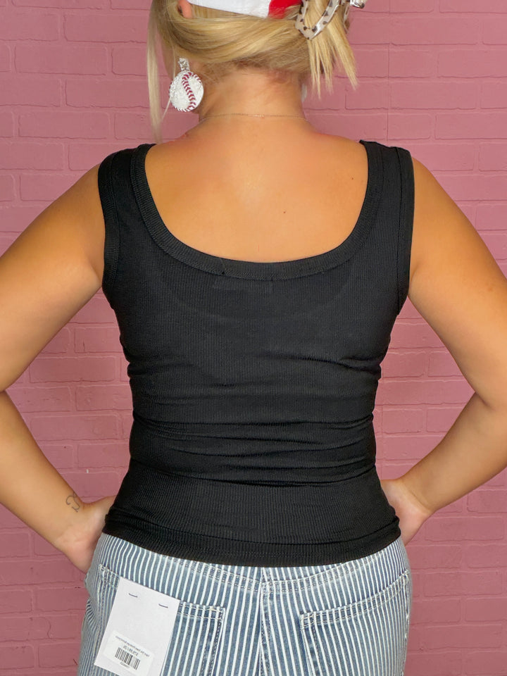 Edge of Chic Studded Scoop Tank