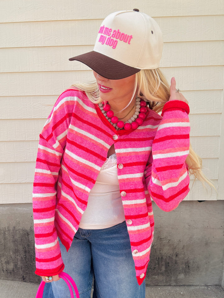 Peony Pink Charm Cardigan