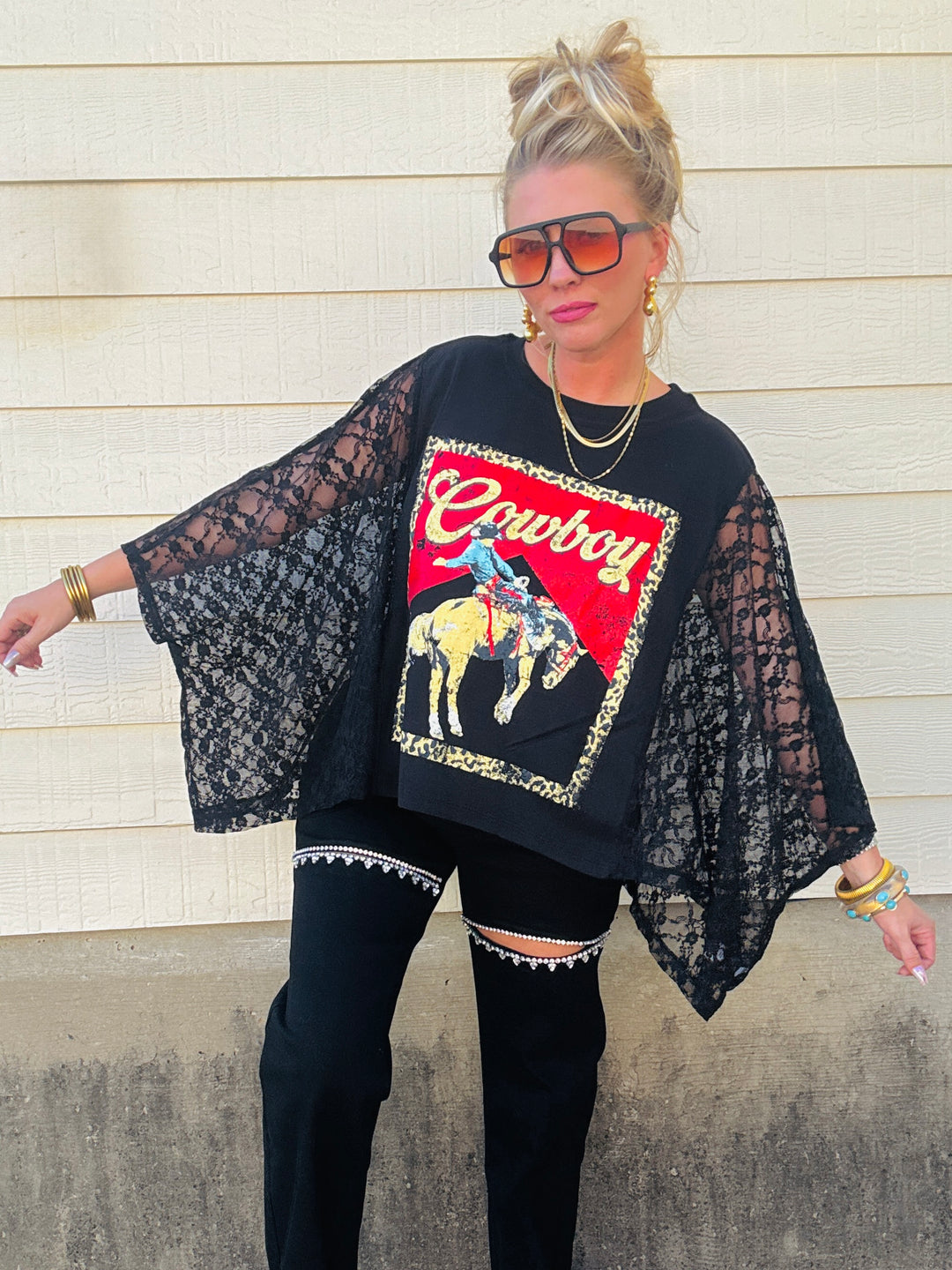 Cowboy Lace Kaftan Top