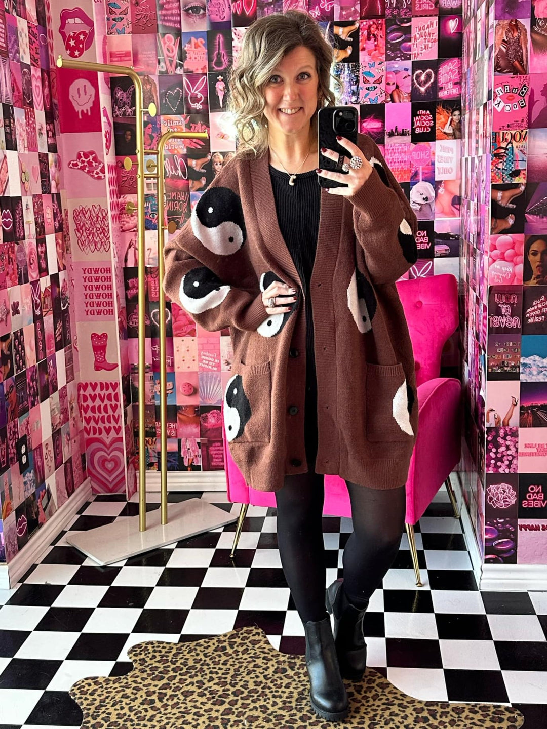 Oversized Yin Yang Cardigan