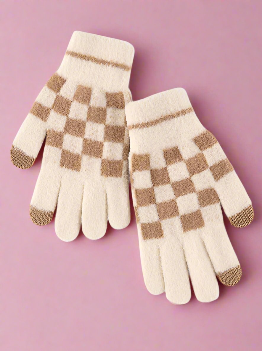 The Tanner Checkered Touchscreen Gloves
