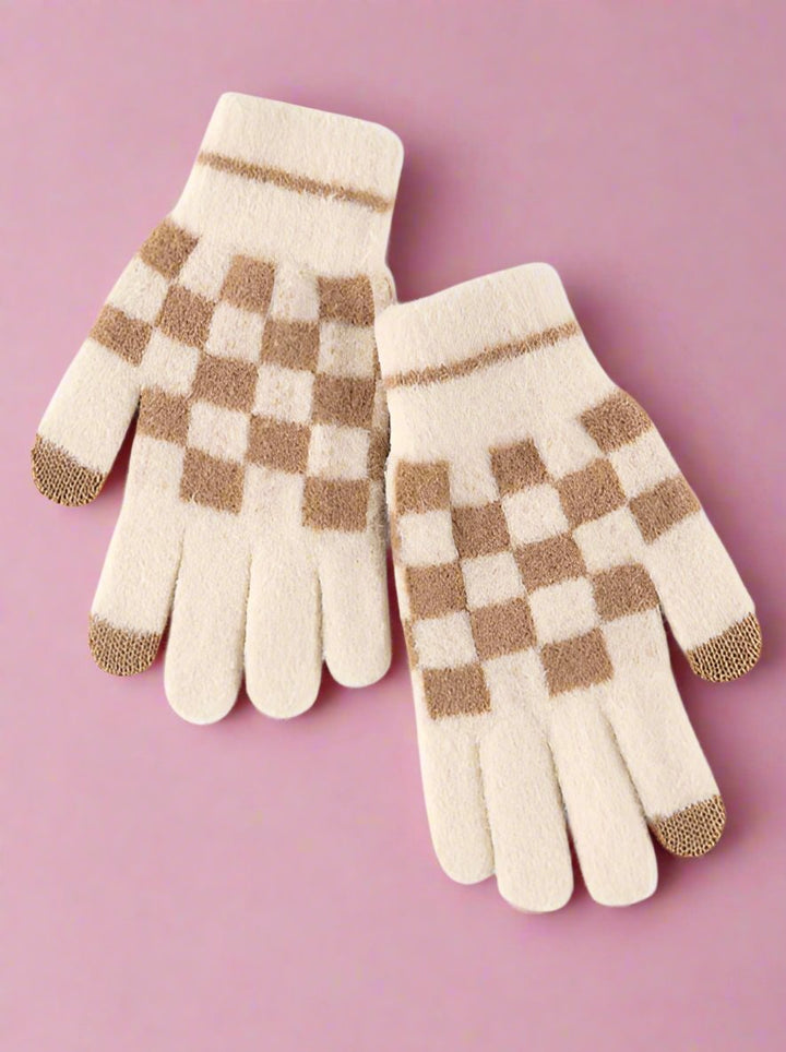 The Tanner Checkered Touchscreen Gloves