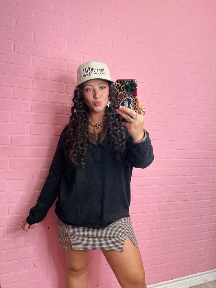 Cozy Romance Lace Sweater