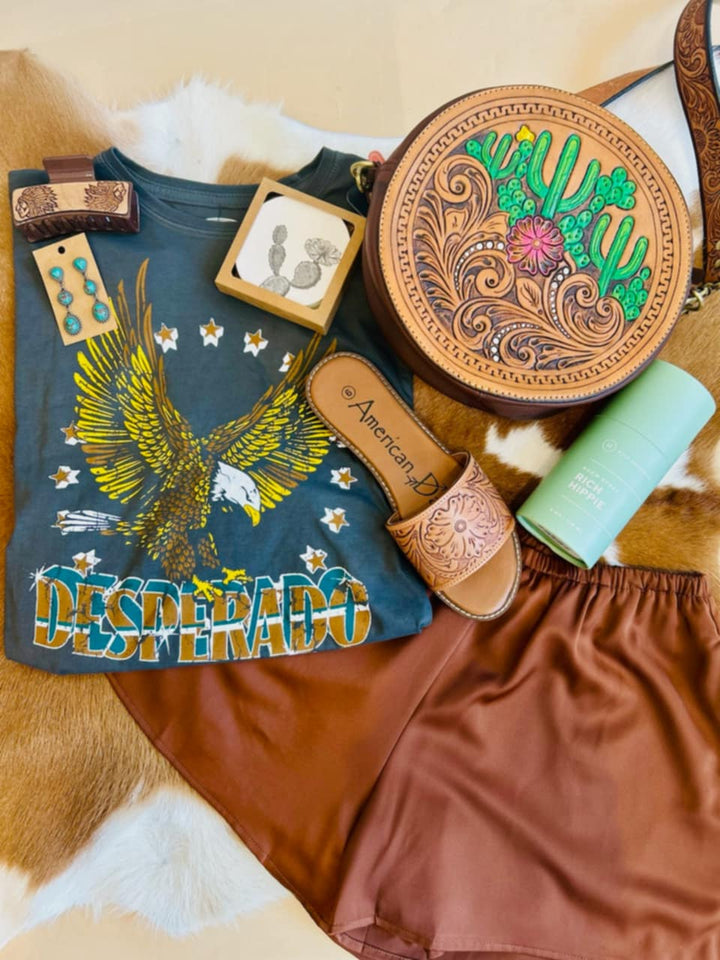 Cognac Satin Lined Shorts