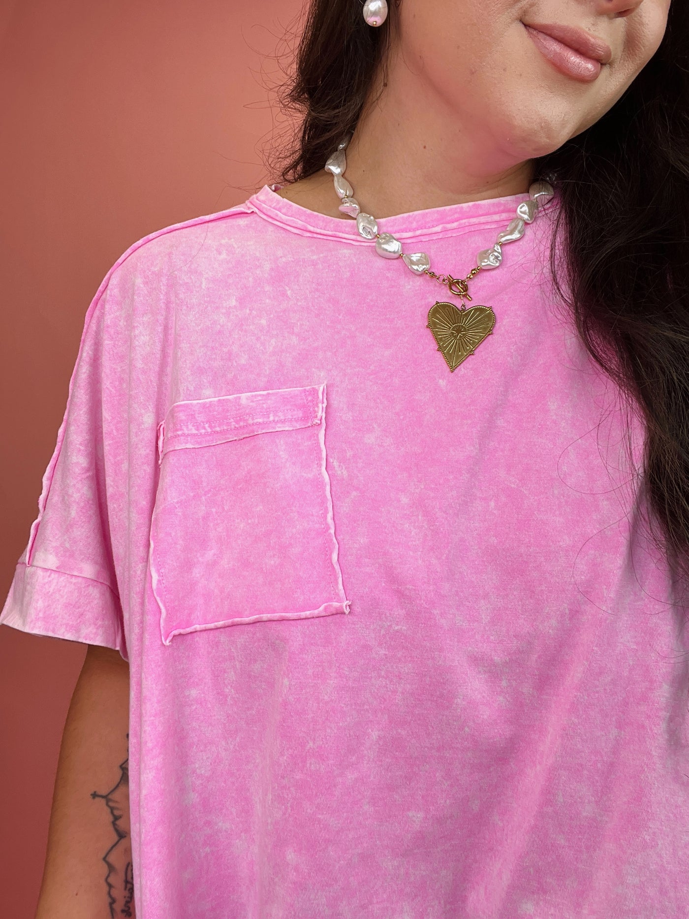 The Halo Washed Oversized Crop Tee