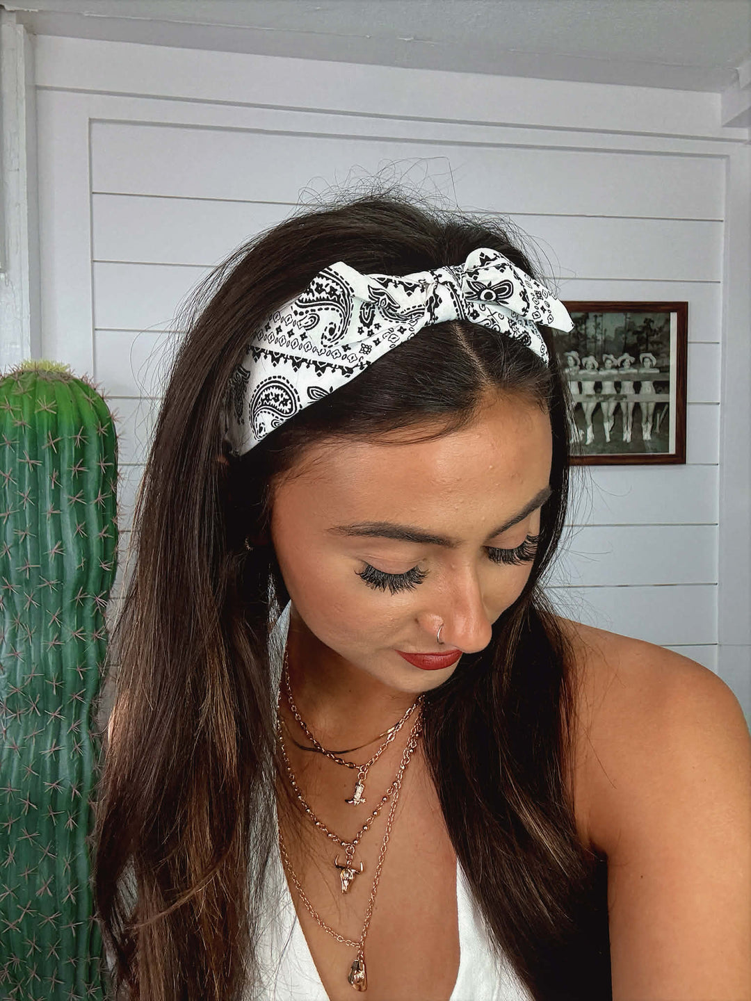Blanco Paisley Headband