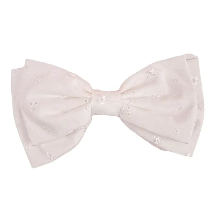 White Eyelet Hair Bow