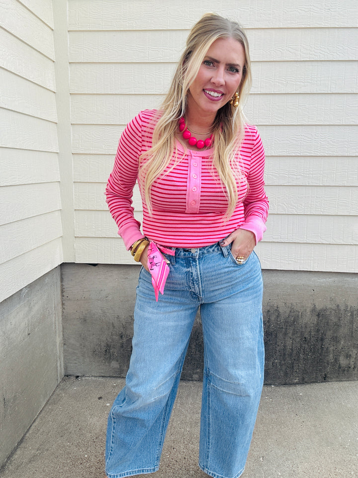 Everyday Stripe Henley Top