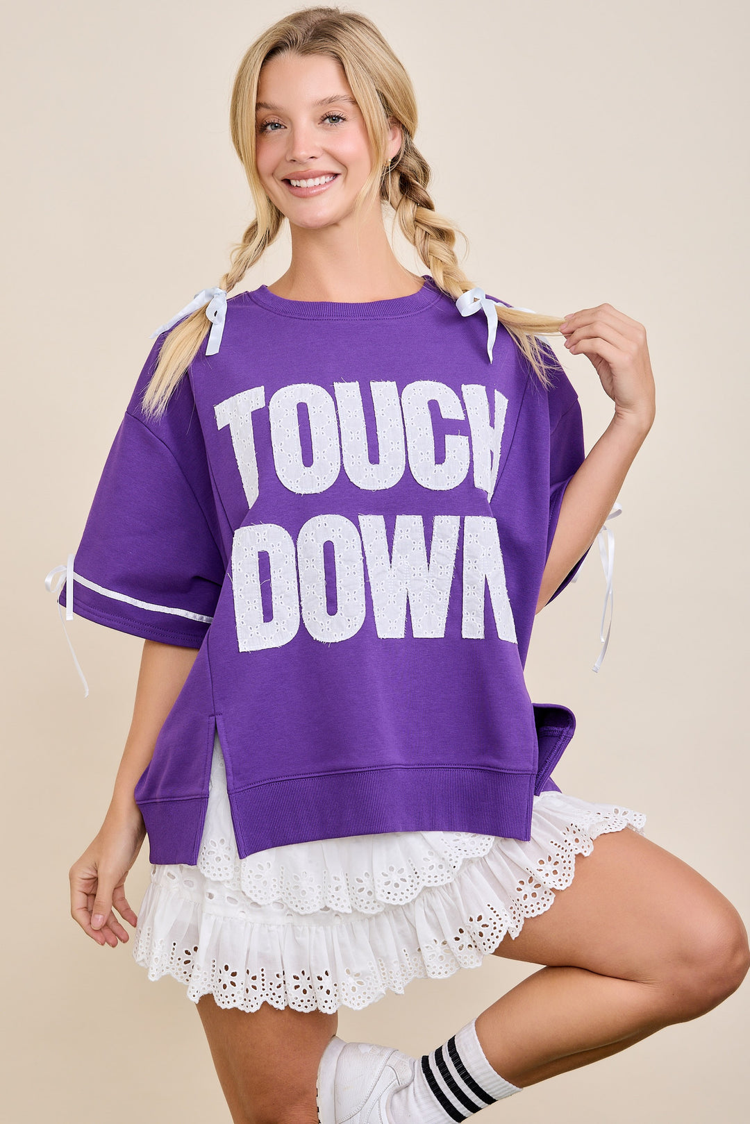 Touchdown & Bows Jersey Top