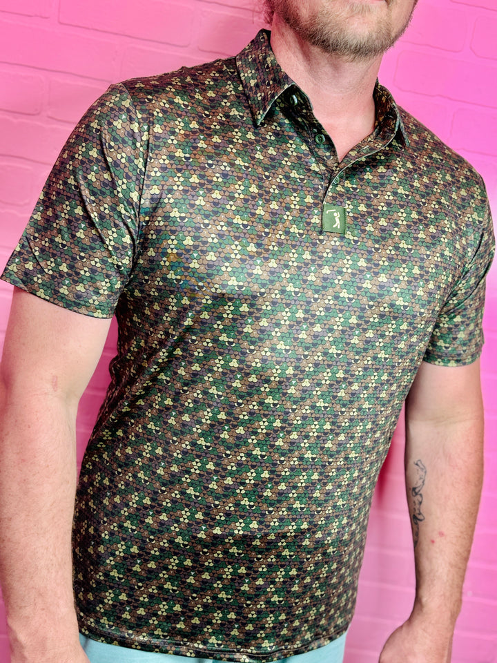 Whale Tail Camo Men’s Polo Shirt