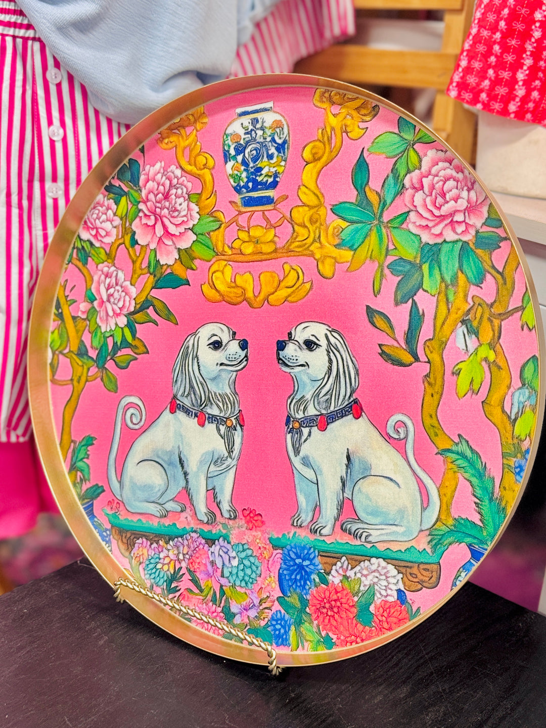 Pink Foo Dogs Tray