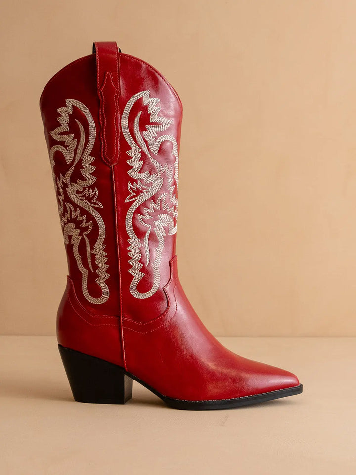 The Amaya Cherry Cowboy Boot