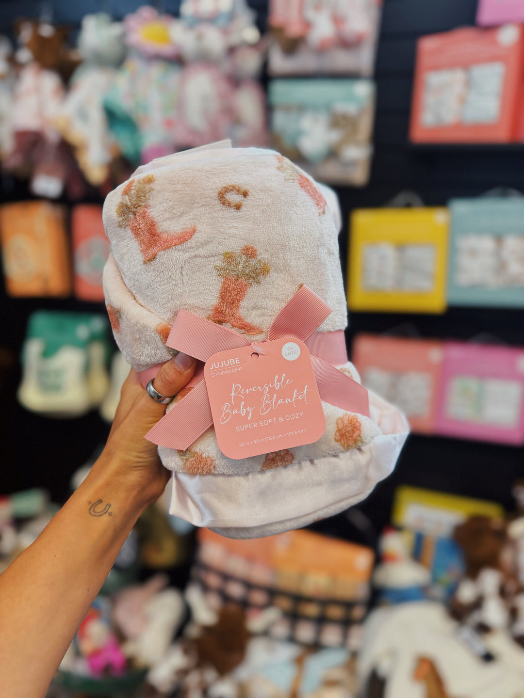 Reversible Baby Blanket Bloomin' Boot