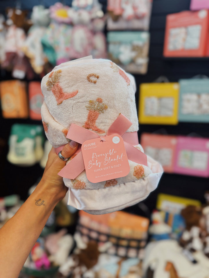 Reversible Baby Blanket Bloomin' Boot