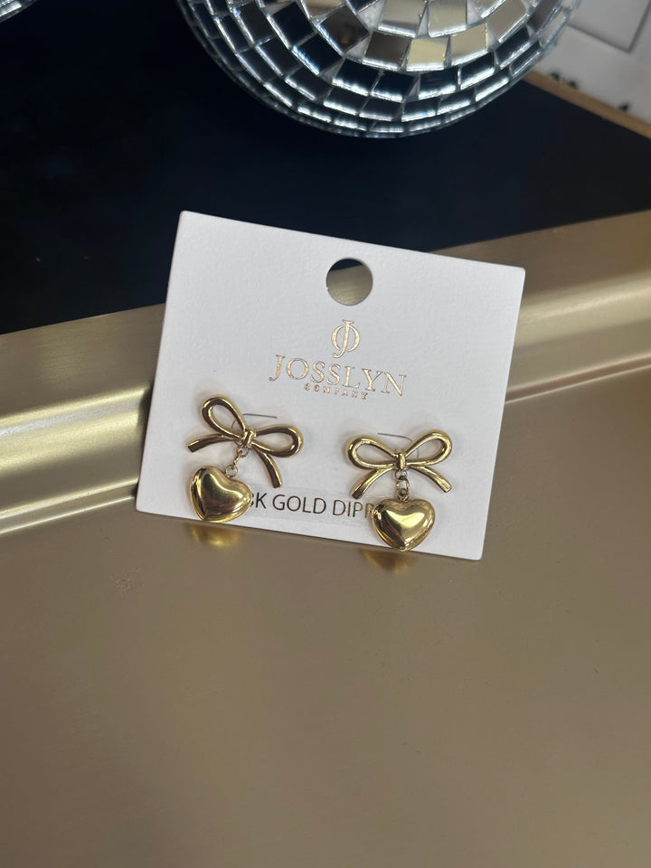 18K Stainless Steel Heart Earrings