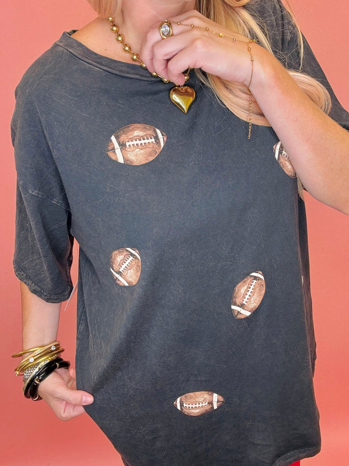 Football Days Oversized Graphic Tee