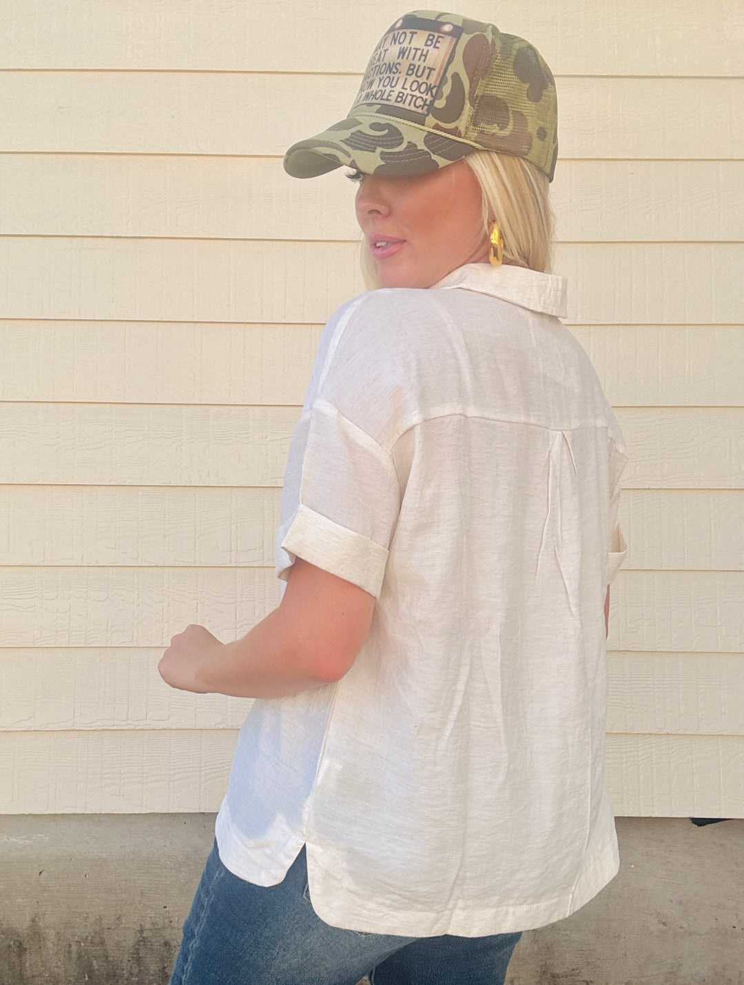 Coastal Cool Linen Button Top