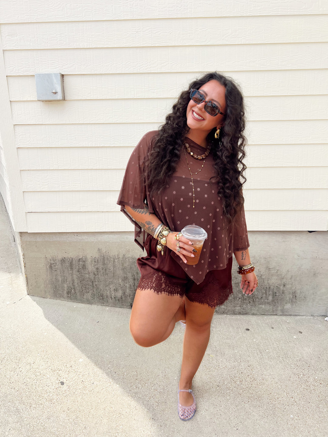 Mocha Midnight Mesh Poncho