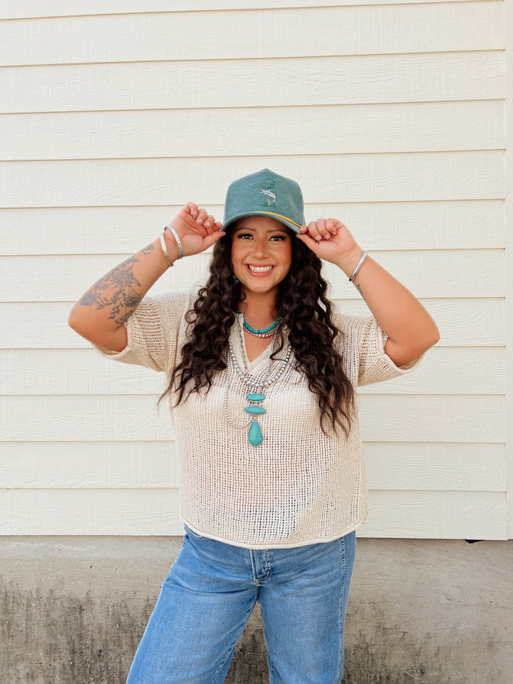 Barely Breezy Crochet Dreams Sweater Top