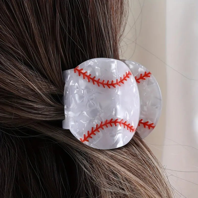 Baseball Hair Claw Clip
