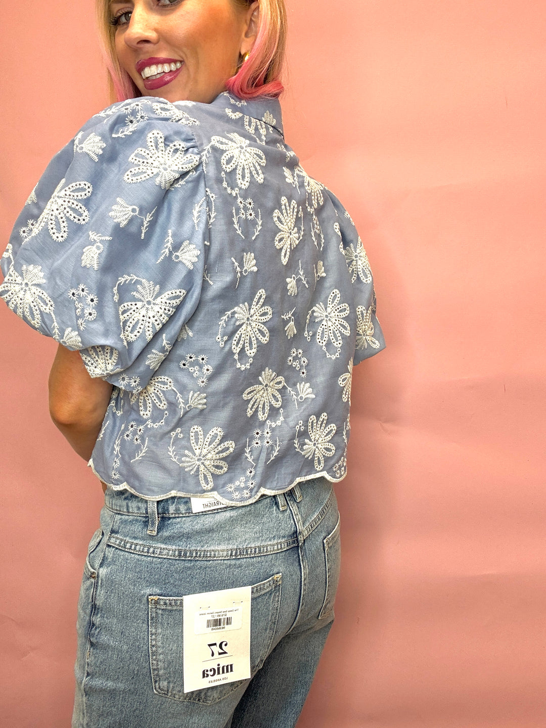 Periwinkle Sky Embroidered Top