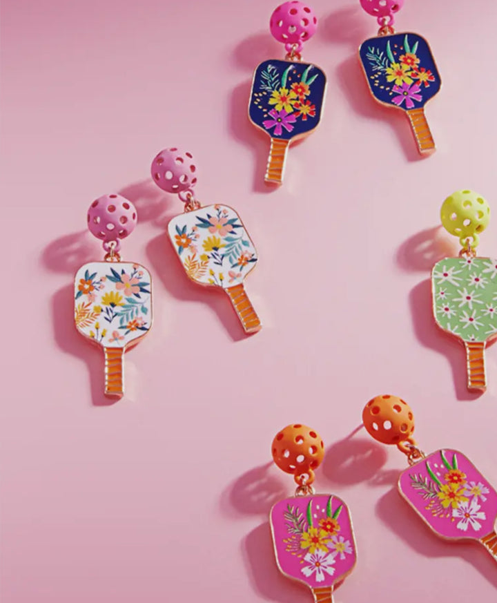 Flower Pickleball Earrings