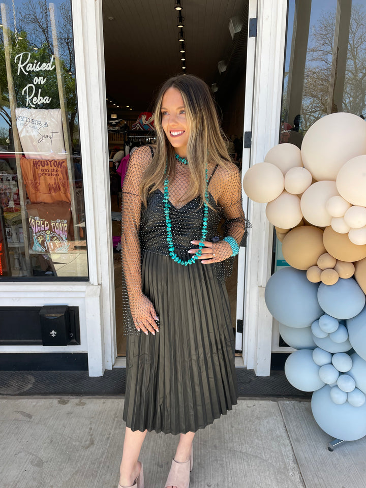 The Ramona Leather Midi Dress