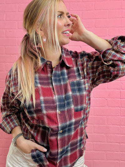 The Chelsea Oversized Flannel Top