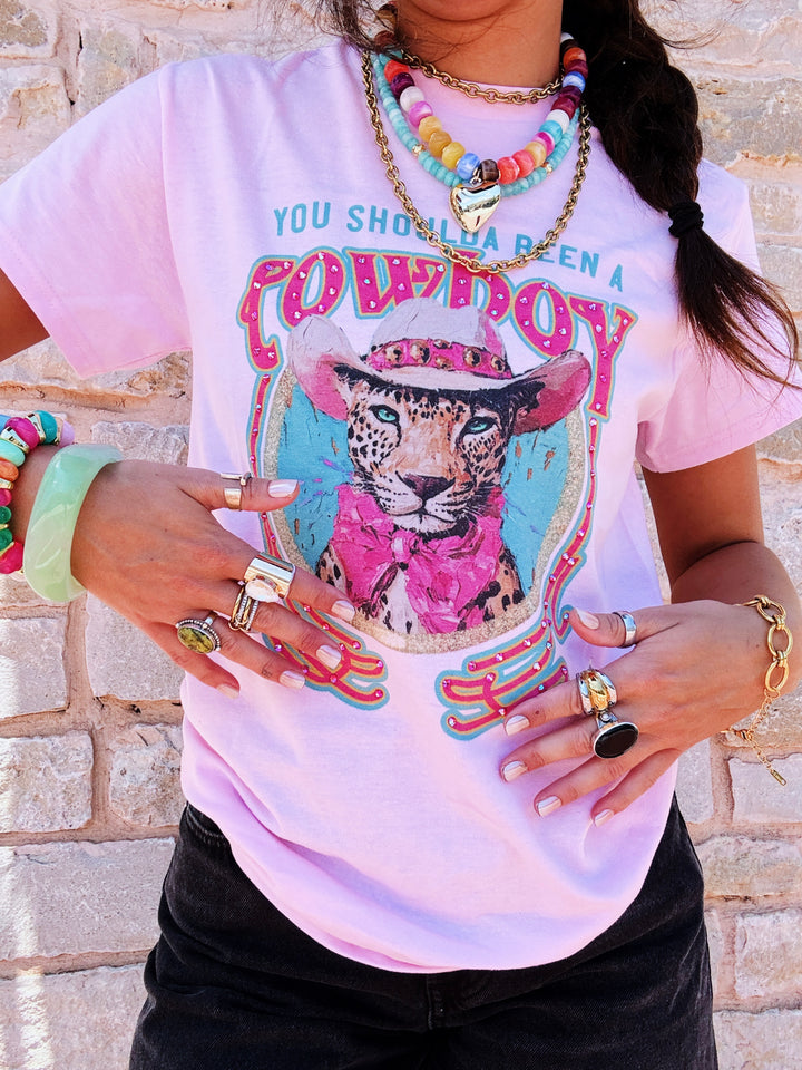 Shoulda Been A Cowboy Rhinestone Graphic Tee