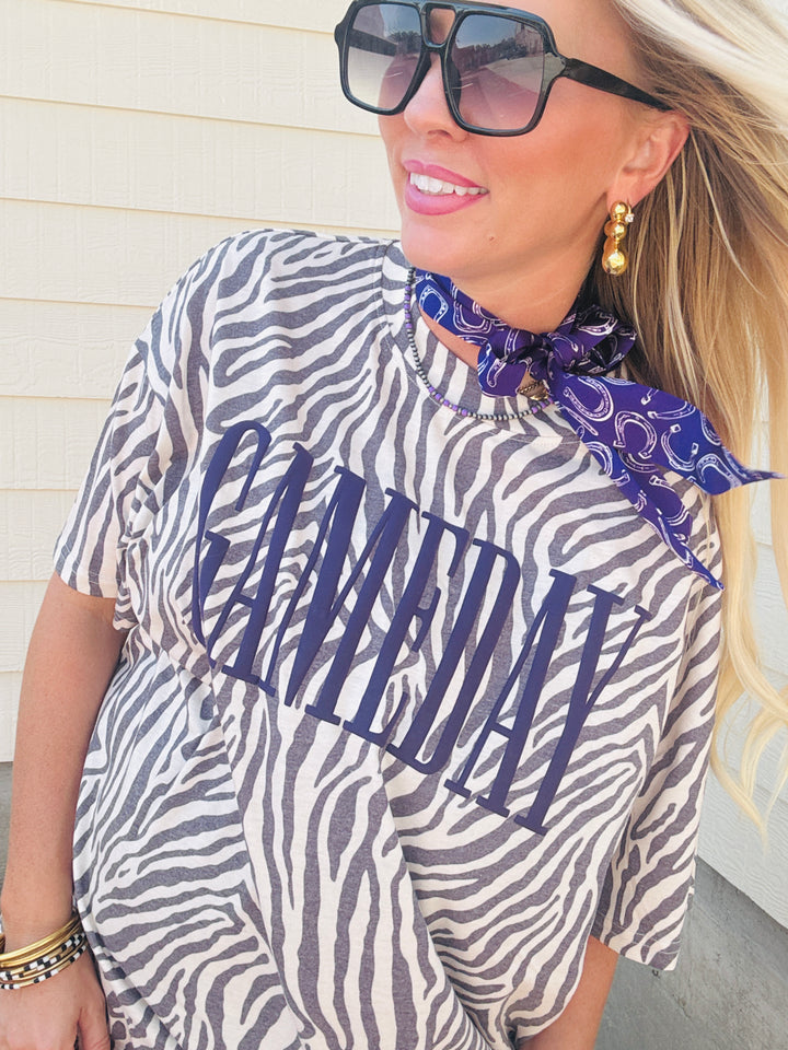 Wild Side Gameday Zebra Tee