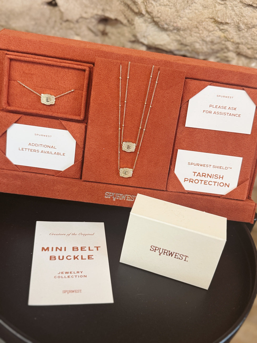 Ultra Mini Belt Buckle Initial Necklace