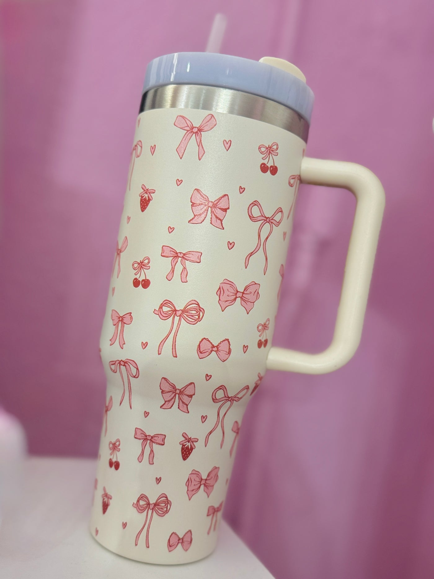 Pink Bows & Cherries 40oz Tumbler