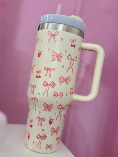 Pink Bows & Cherries 40oz Tumbler