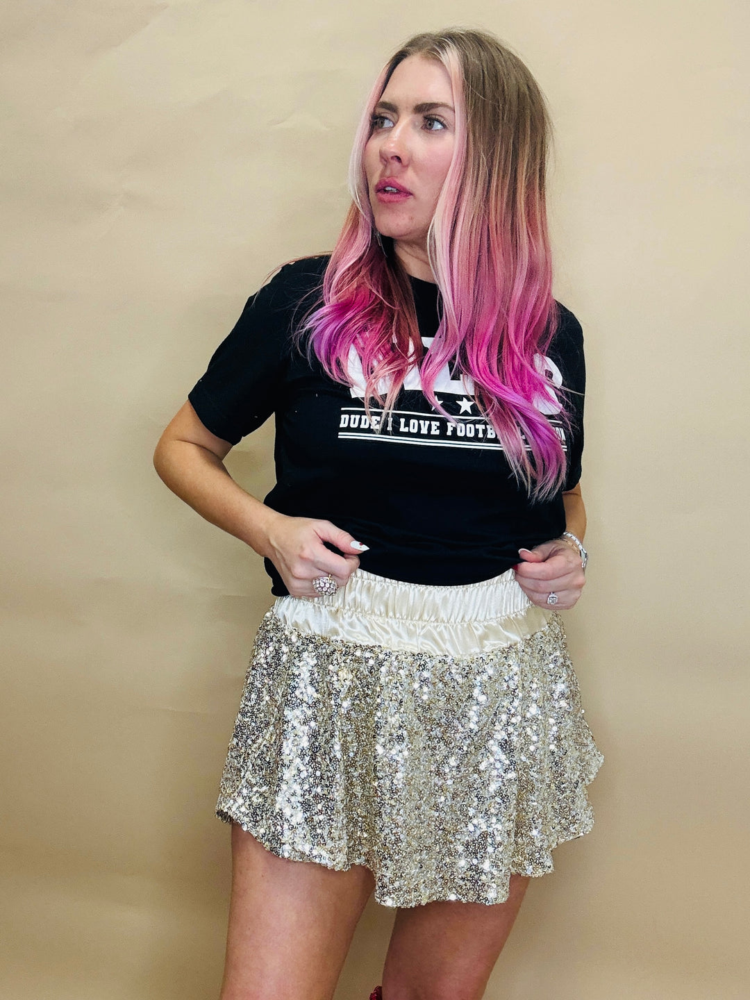 All That Glitters Sequin Skort