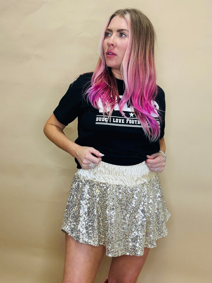 All That Glitters Sequin Skort